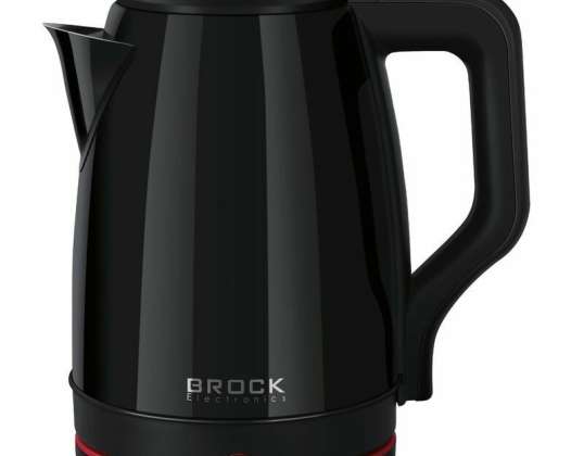 Brock Electronics Kettle 1.8L, 1500W, Stainless Steel, 360° Base, Boil-Dry Protection