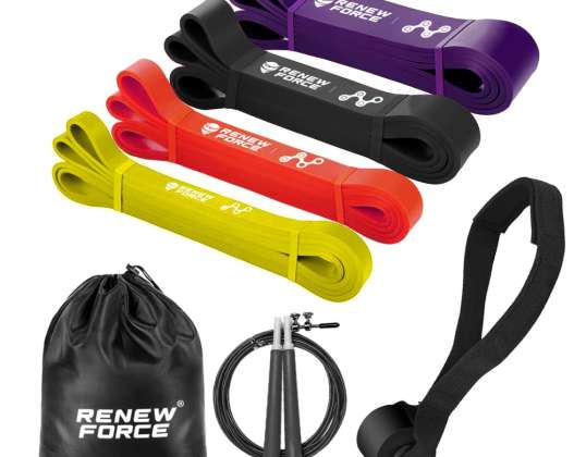 TRAINING BANDS SET WITH SKIPPING ROPE TB10