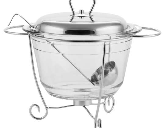 Soup warmer casserole dish with warmer and vase spoon TOPFANN 3.9l