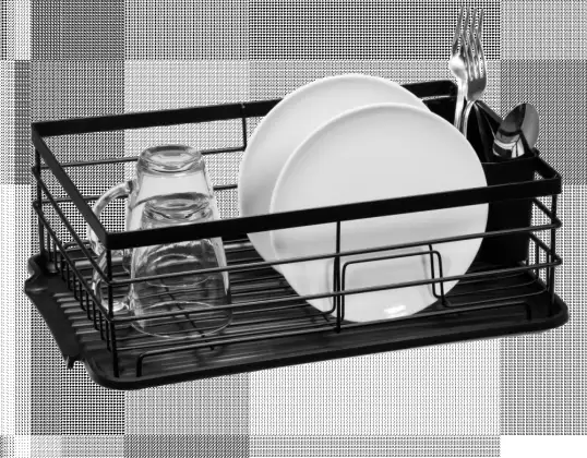 Сушилка для посуды стальная с сушилкой TOPFANN черная 43x32x14 см