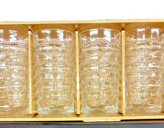 Vandglassæt i 6 dele 320 ml drikkeglasglas Sæt juiceglas juiceglas guldbelagt