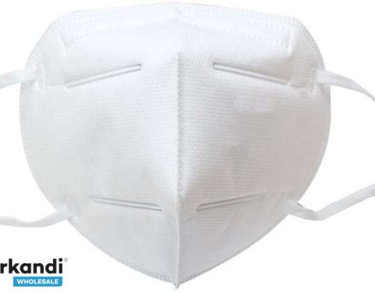 FFP2 kaukė balta - dėžutė, kurioje yra 20 kaukių, skirtų sanitarinei kvėpavimo takų apsaugai