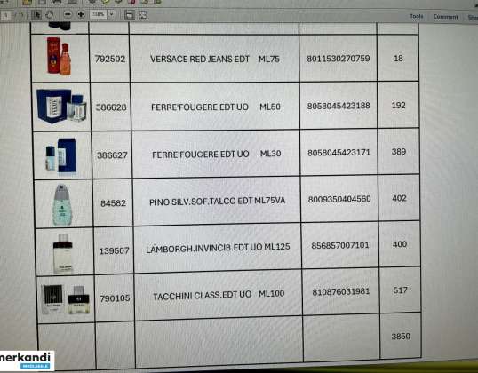 STOCK OF NEW ADVERTISING MERCHANDISE - PERFUMES FROM FASHIONABLE BRANDS SUCH AS VERSACE-LAGHRFIELD-CHOPARD ETC