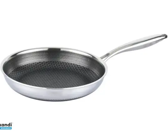 Frying pan stainless steel honeycomb structure Ø28cm induction pan non-stick scratch resistant