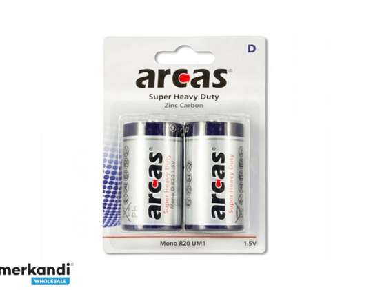 Batteri ARCAS Super Heavy Duty Mono D LR20 (2 St.)