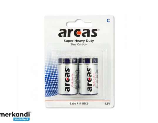 Batteri ARCAS Super Heavy Duty Baby C LR14 (2 stk.)
