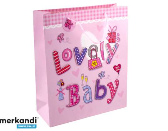 GIFT BAGS FOR GIFTS LARGE DECORATIVE PINK FOR CHILDREN