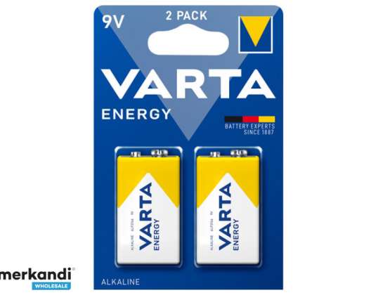 Bateria alkaliczna Varta, blok elektryczny, 6LR61, 9V — energia, blister (2 szt.)