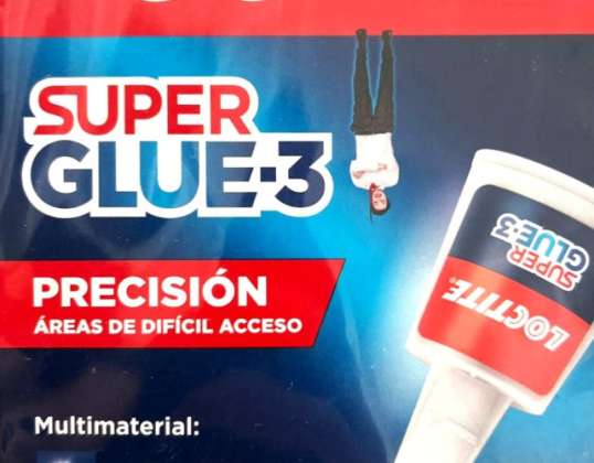 Loctite Super Glue 3 - Professzionális minőségű ragasztó spanyol információkkal a buborékcsomagolásról