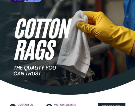 Beste CUT COTTON Rags 10kg kubus voor industriële reiniging, workshops en autoservices - Fabrieksgroothandel - 100% voorraad katoenen doek