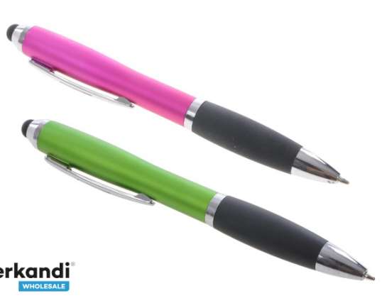 BALLPOINT PEN PLASTIC PINK WITH STYLUS FOR SCREENS LENGTH 13 CM