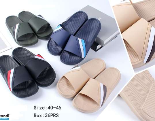 Men's Slide Flop Ref. 3782 - Pack of 36 Pairs, Sizes 40 to 45, Various Colors