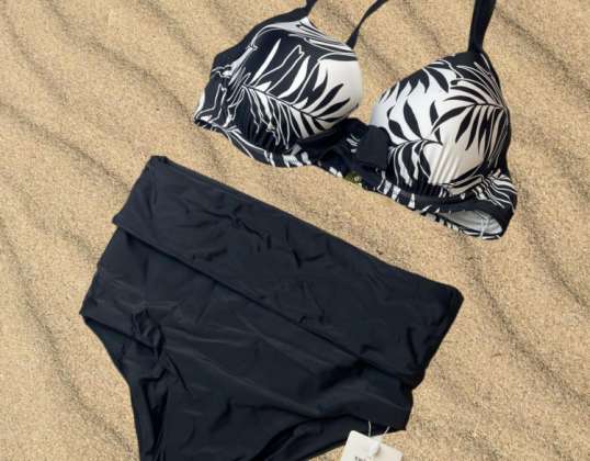 Stock sieviešu peldkostīmu solījums (peldkostīmi ar augstu jostasvietu, bikini, pludmales kleitas)