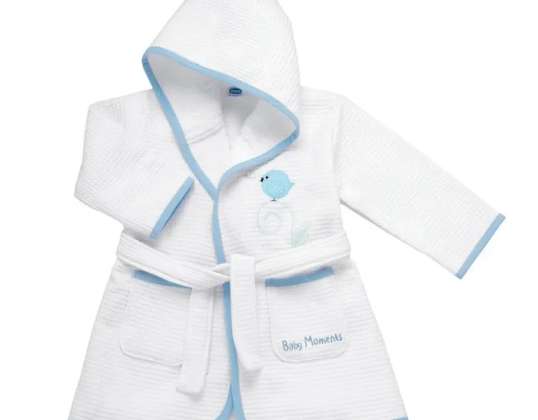 CH BLUE PIQUET BATHROBE 12M