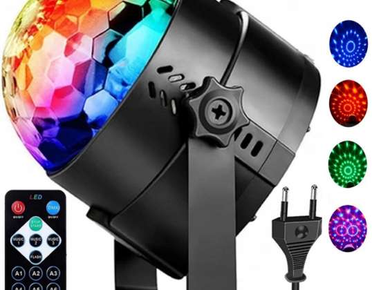 DISCOPROJECTOR DISCOBAL ROTERENDE LASER RGB LED SPOTLIGHT