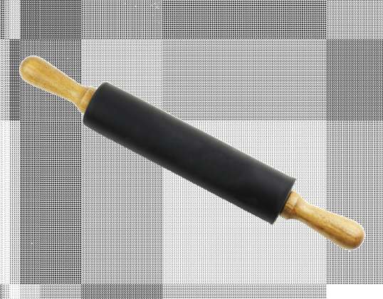 Silikon Nudelholz TOPFANN schwarz 42x5,5 cm Silikon Bambus