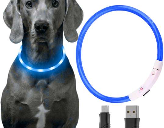 COLLAR LED BRILLANTE USB PARA PERROS Y GATOS COLORES AJUSTABLES