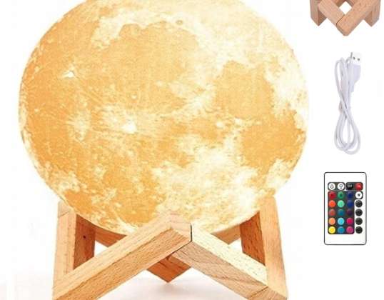BEDSIDE LAMP MOON STANDING LAMP FOR 3D BEDROOM DESK WITH REMOTE CONTROL