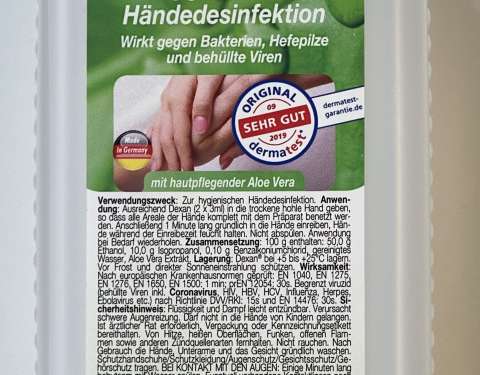 Engros DEXAN hånddesinfeksjon 500ml - MADE IN GERMANY