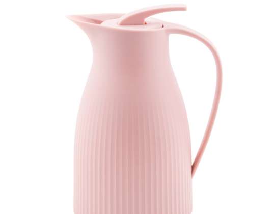 Termosas su stikliniu įdėklu rožinis ąsotis 1l kavai arbatai