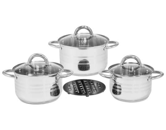 Stainless steel cookware set steel pots cookware set induction 7 pieces TOPFANN Avant