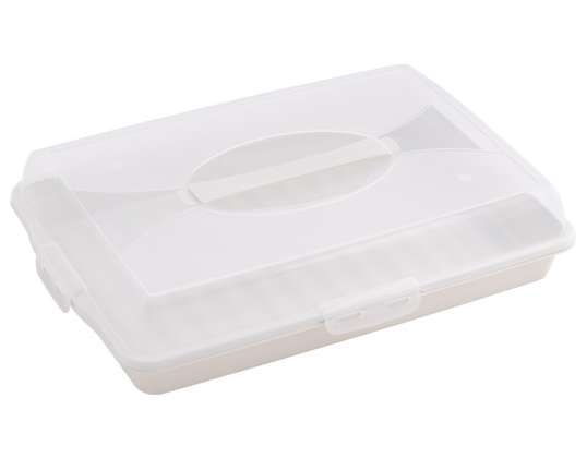 Прямоугольный контейнер для хранения торта TOPFANN White Rose 44x30x10 см