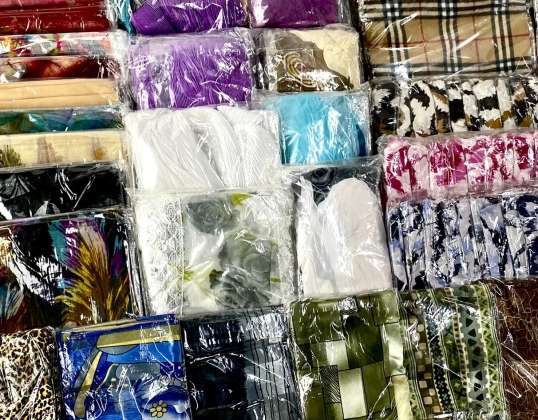 Dames Sjaals Mix, Assorti Kleuren, designs, maten, kilo's, voor resellers, A-stock