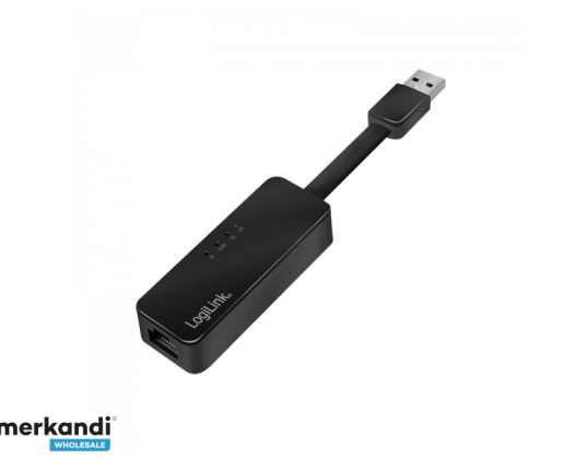LogiLink USB 3.0 Ethernet adapteris USB A/M uz RJ45/F melns