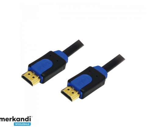 Кабель HDMI LogiLink A/M до A/M 4K/30 Гц Чорний/синій 3 м CHB1103
