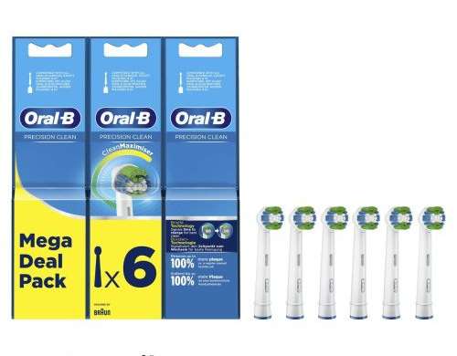 Oral B elektrisk tannbørste erstatningshode presisjonsrengjøring EB20 6 6p