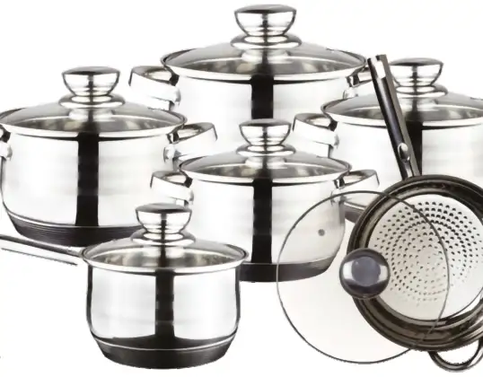Galya 12-Piece High Quality Stainless Steel Cookware Set