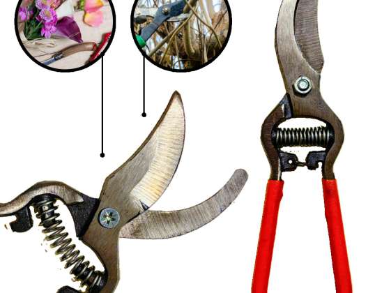 GARDEN PRUNING SHEARS GARDEN SHEARS FOR BRANCHES OF FLOWER BUSHES 21CM HANDHELD, TWO-COMPOSITE HANDLE, DURABLE