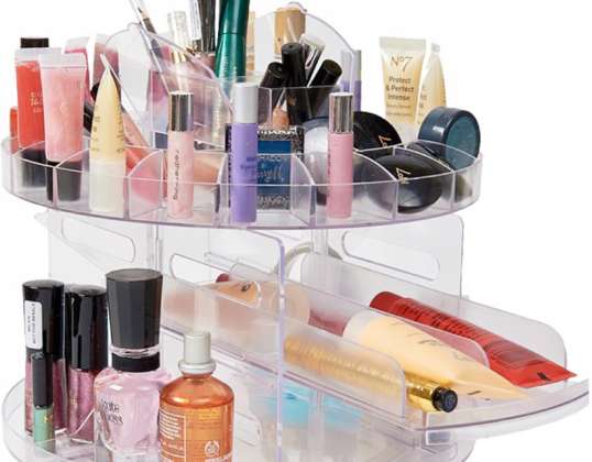 CASKET ORGANIZER COSMETICS CONTAINER JEWELRY TRUNK ROTATING