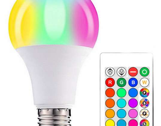 COLOR LIGHT SAVING LED BULB WITH REMOTE CONTROL 10W WITH THREAD E27 LAMP