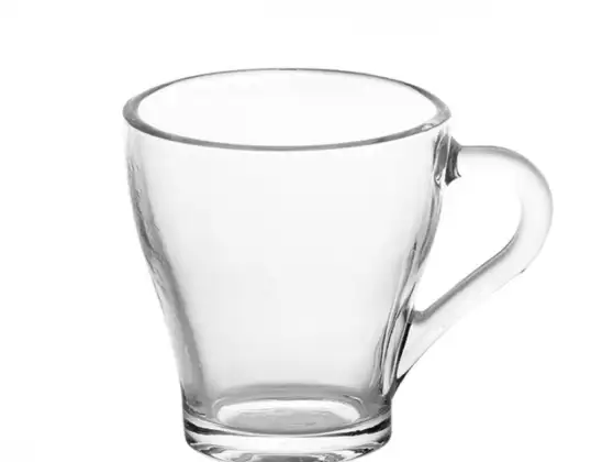 Стеклянная кружка с ручкой стеклянная 270мл классический кофейный стакан для чая