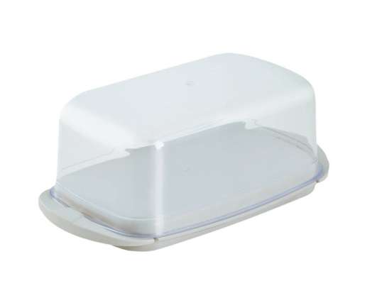Plato de mantequilla batido de mantequilla recipiente de plástico para mantequilla 17x9x6,5 cm rosa blanca