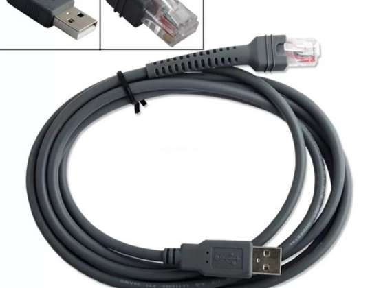 2,0 m USB-kabel i høj kvalitet til symbolstregkodescannere: LSxxx/DSxxx serien