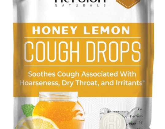 Herbion Naturals Hostdroppar med naturlig honung Citronsmak, Kosttillskott, för vuxna och barn över 6 år, 25 droppar