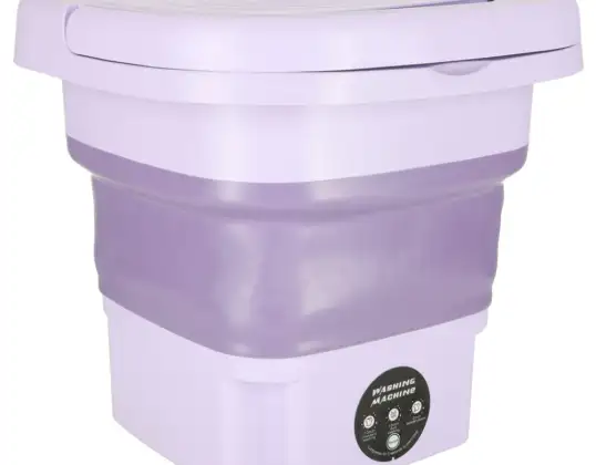 Automātiska ceļojumu veļas mašīna mini salokāma pārnēsājama 8L violeta