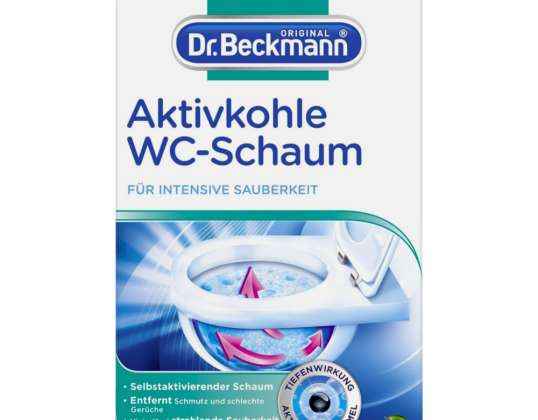 Dr Beckmann Toilet Rengøring Pulver Aktivkohle WC Schaum 3stk