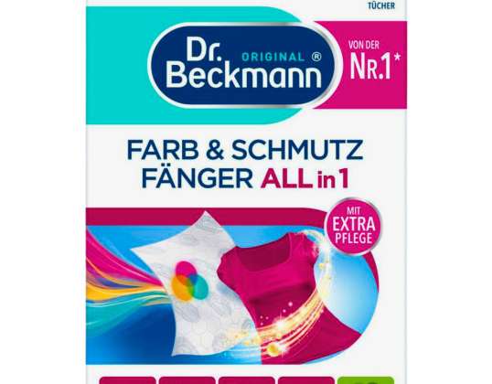 Dr Beckmann Lingettes à lessive 20pcs Dye &amp; Schmutz All in 1 20pcs