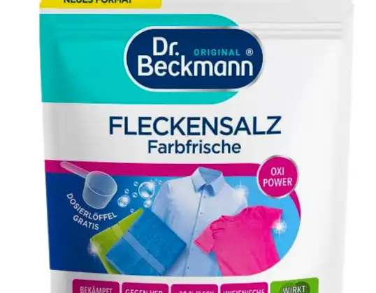 Dr Beckmann FLECKENSALZ Farbrische krāsu traipu noņemšanas sāls 400g