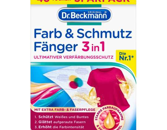 Dr Beckmann Lingettes de capture de couleur FARB &amp; SCHMUTZ 40 pcs
