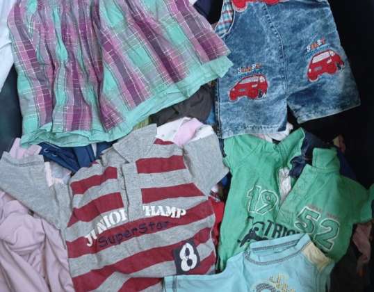 Смесете сортирани летни детски дрехи (0-6 години) 1 клас на едро по тегло