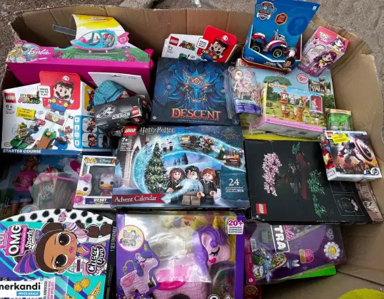 Amazon pallets mix toys Lego, Barbie, Hot Wheels, LOL, Furby, Playmobil, Pokémon, Revell, Schleich and more