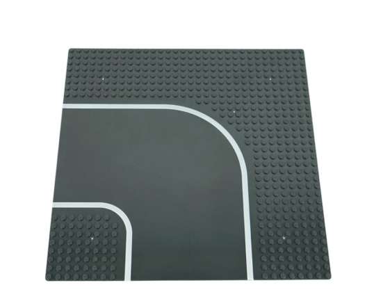 Raceplate circuit bend grå 25,5 cm &amp; Raceplate track straight grå 25,5 cm