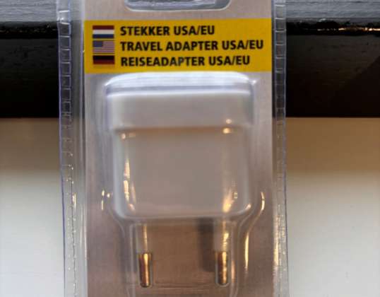 Adaptor de voiaj EU/USA alb 5 cm