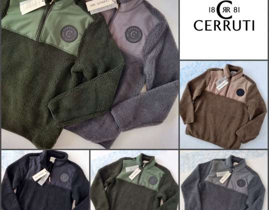 010032 Men's Cerruti 1881 Jacket Sweatshirt. Colors: graphite, brown, khaki, gray