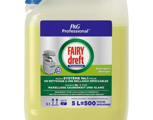 Fairy Liquido per Lavapiatti Professionale in Lavatrice, Detergente 5L