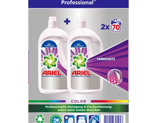 Ariel Professional tekoči detergent za perilo, barvni detergent za perilo, 2x70 obremenitve pranja, 2x3.5L